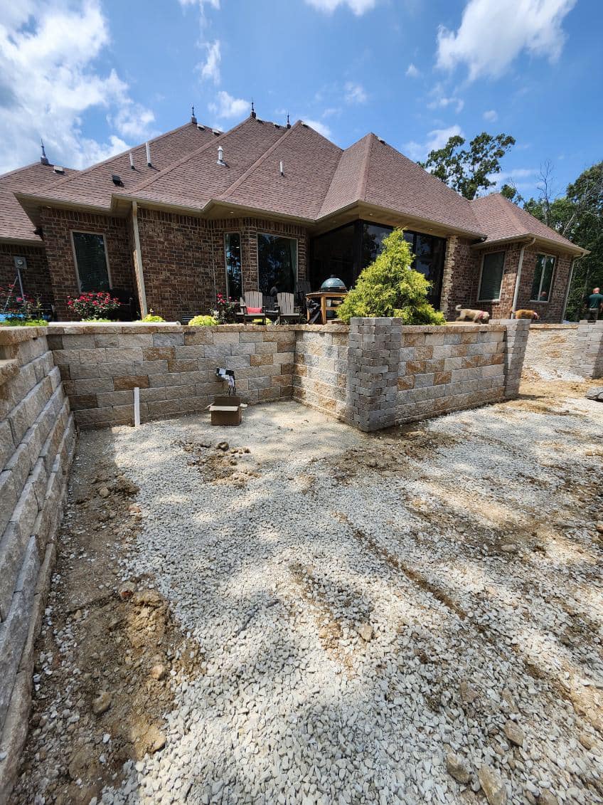 Stone Patio with Fire Pit