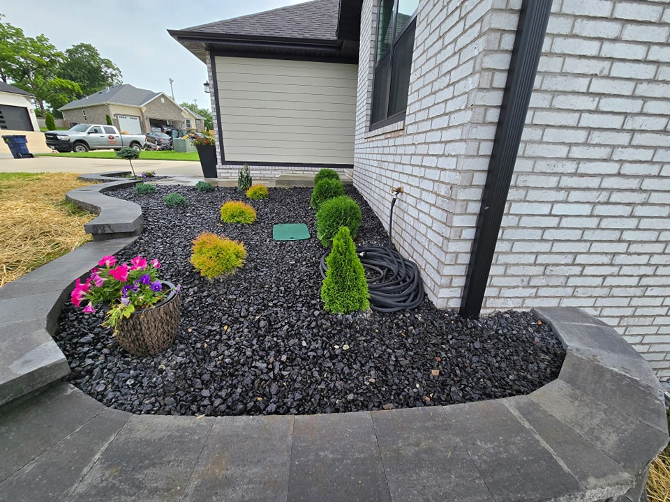 Curved Paver Border with Landscaping