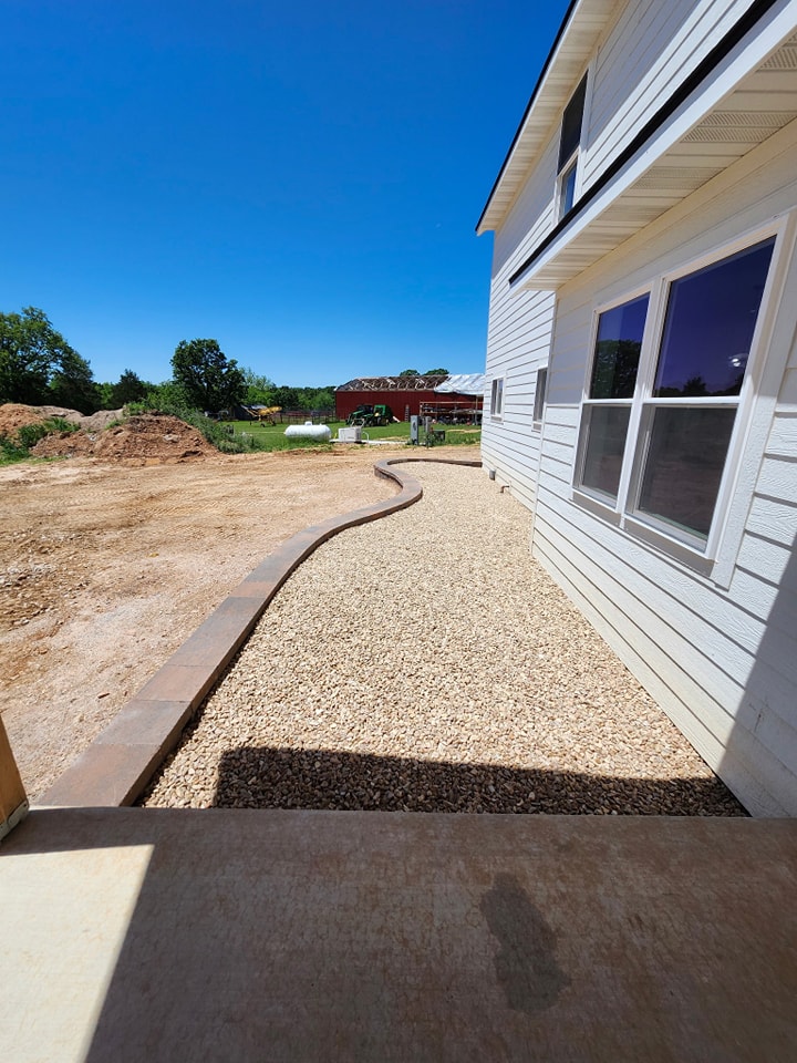 Gravel Walkway with Paver Border