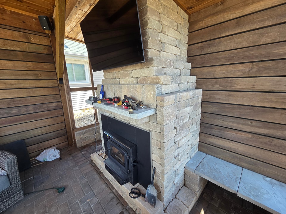 Outdoor Fireplace Build - Side View