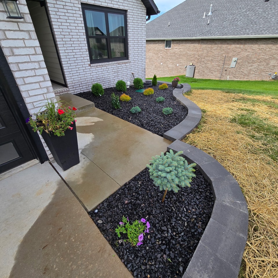 Front Entry Landscaping with Paver Border