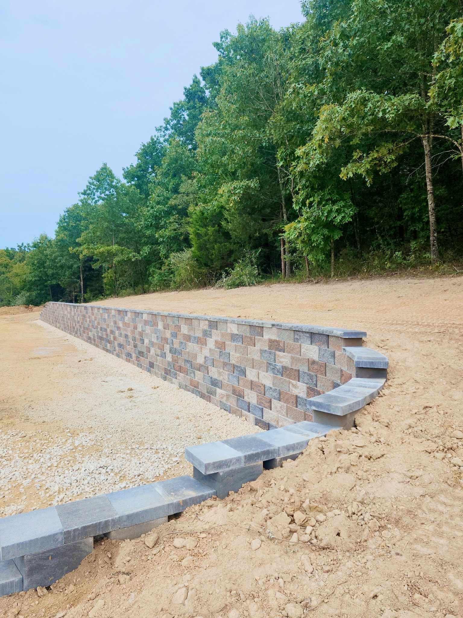 Curved Retaining Wall with Steps